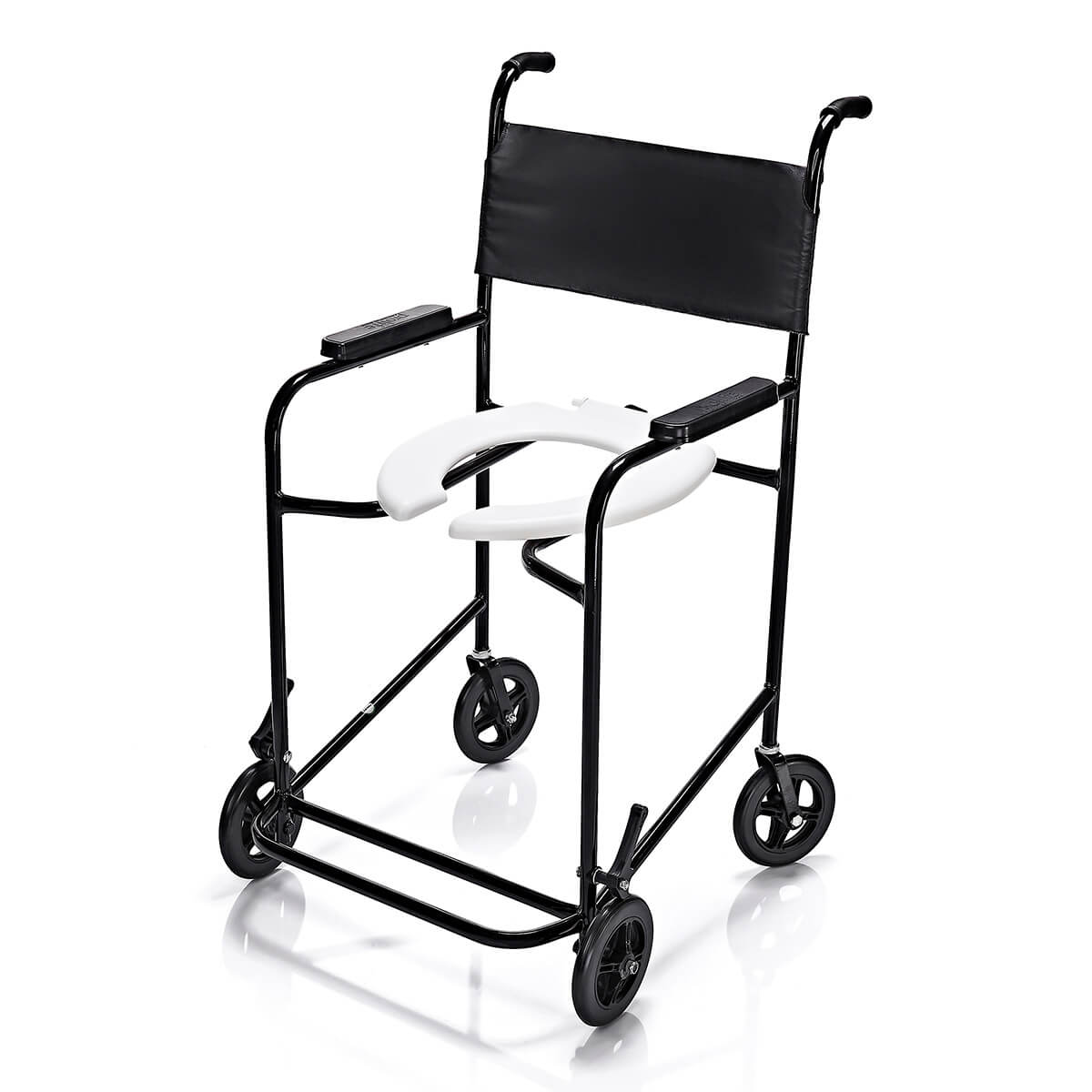 CARACTERÍSTICAS


	Largura interna útil 45cm
	Estrutura monobloco
	Apoio de braços fixo
	Freios dianteiros
	Apoio de pés fixo


DIMENSÕES


	Profundidade interna útil — 41cm
	Altura do assento ao chão — 55cm
	Altura do encosto — 35cm
	Profundidade da cadeira — 69cm
	Largura da cadeira — 61cm


DETALHES


	Suporta até — 100kg
	Peso da cadeira — 8kg


EMBALADA EM 2 UNIDADES
VENDIDA EM MÚLTIPLOS DE 2

 
